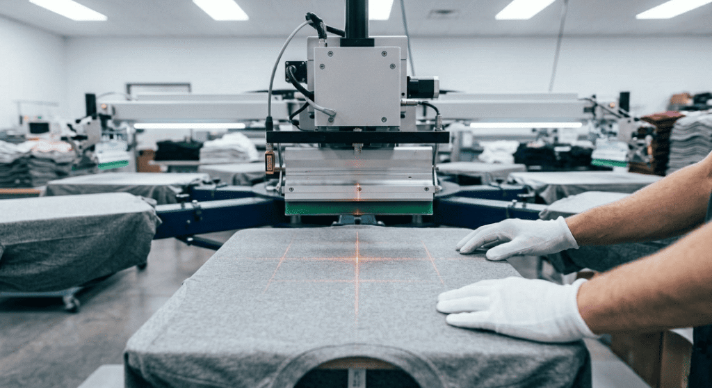 Laser guided t-shirt alignment for printing.T-Shirt Printing in Little Rock