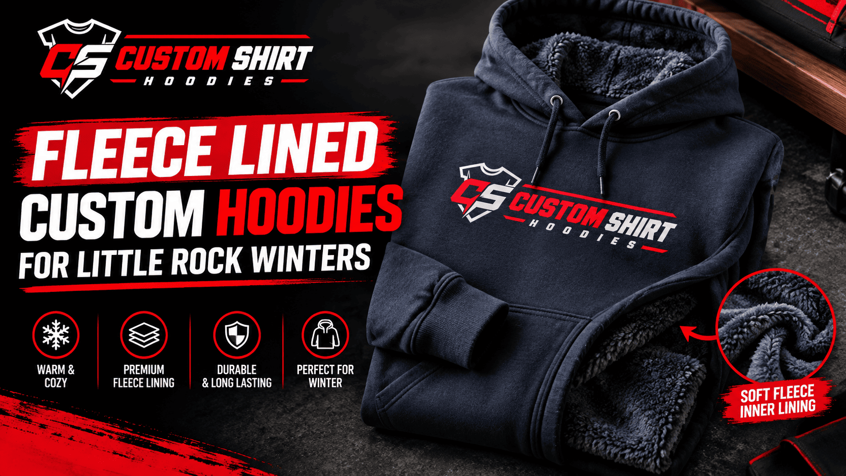 Fleece lined custom hoodies