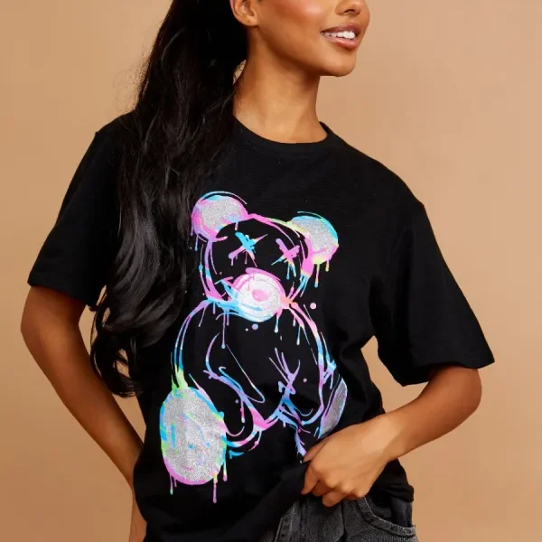 blkcolourdripteddytee